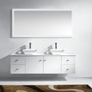 Modern Fittings Clarissa 72" Double Bath Vanity with Engineered Stone Top and Square Sinks Faucets