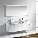 Modern Fittings Clarissa 72" Double Bath Vanity with Engineered Stone Top and Square Sinks