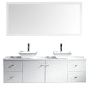 Modern Fittings Clarissa 72" Double Bath Vanity with Engineered Stone Top and Square Sinks Faucets