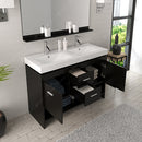 Modern Fittings Gloria 48" Double Bath Vanity with Ceramic Top and Integrated Square Sinks Faucets