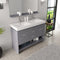 Modern Fittings Gloria 48" Double Bath Vanity with Ceramic Top and Integrated Square Sinks Faucets