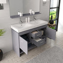 Modern Fittings Gloria 48" Double Bath Vanity with Ceramic Top and Integrated Square Sinks