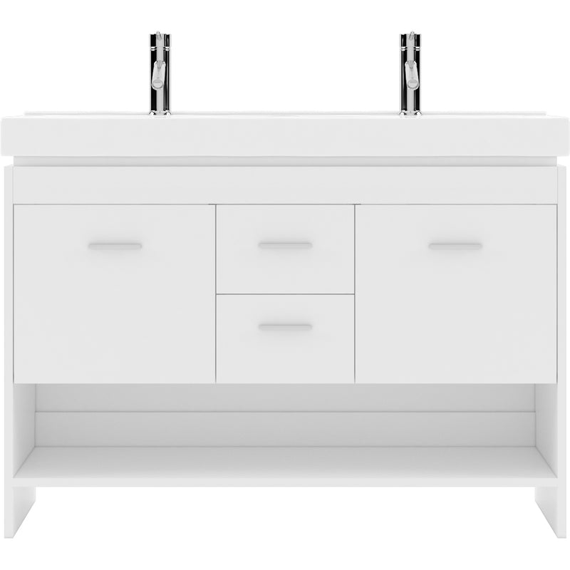 Modern Fittings Gloria 48" Double Bath Vanity with Ceramic Top and Integrated Square Sinks