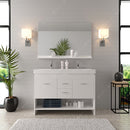 Modern Fittings Gloria 48" Double Bath Vanity with Ceramic Top and Integrated Square Sinks Faucets