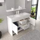 Modern Fittings Gloria 48" Double Bath Vanity with Ceramic Top and Integrated Square Sinks Faucets