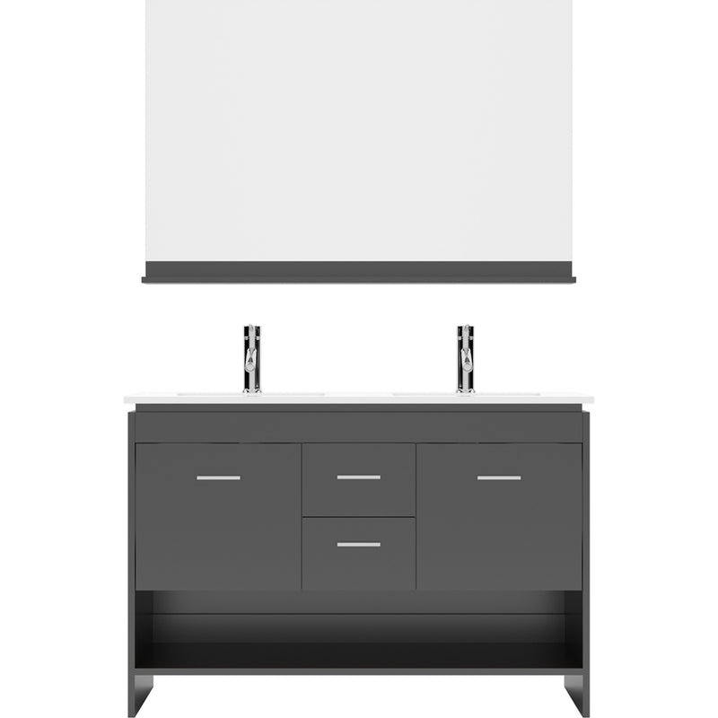 Modern Fittings Gloria 48" Double Bath Vanity with White Ceramic Top and Integrated Square Sinks