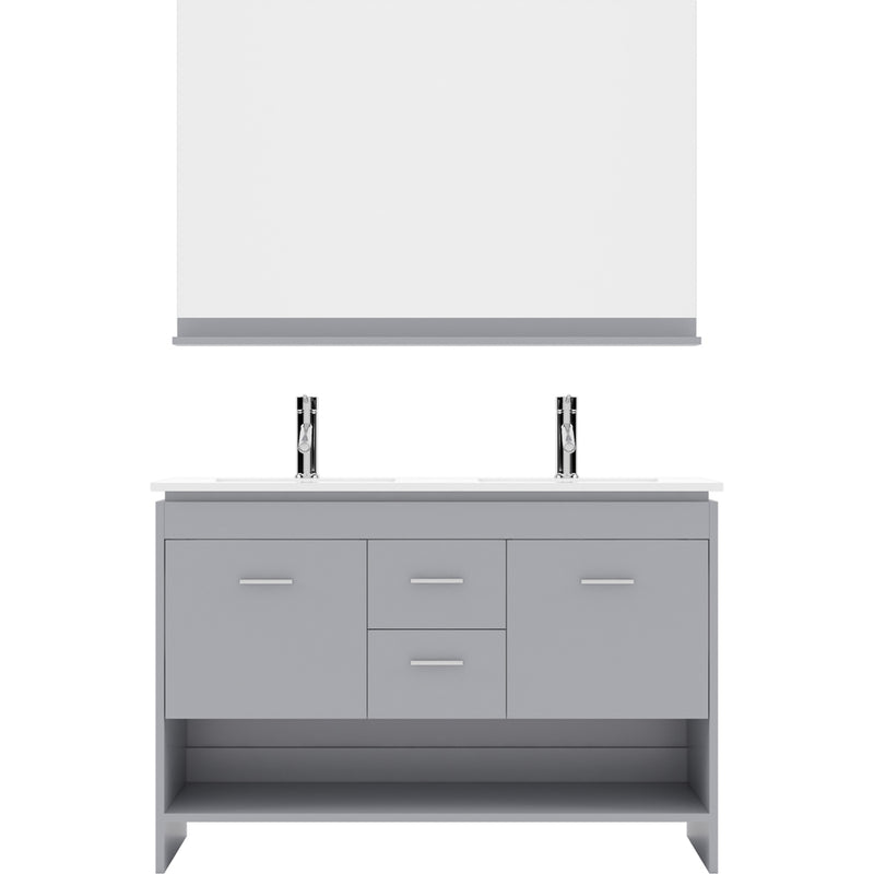 Modern Fittings Gloria 48" Double Bath Vanity with White Ceramic Top and Integrated Square Sinks