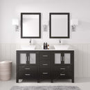 Modern Fittings Bradford 60" Double Bath Vanity with Engineered Stone Top and Square Sinks Faucets