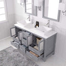 Modern Fittings Bradford 60" Double Bath Vanity with Engineered Stone Top and Square Sinks