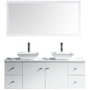 Modern Fittings Clarissa 61" Double Bath Vanity with Engineered Stone Top and Square Sinks with Mirror