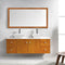 Modern Fittings Clarissa 61" Double Bath Vanity in Honey Oak with Engineered Stone Top and Square Sinks