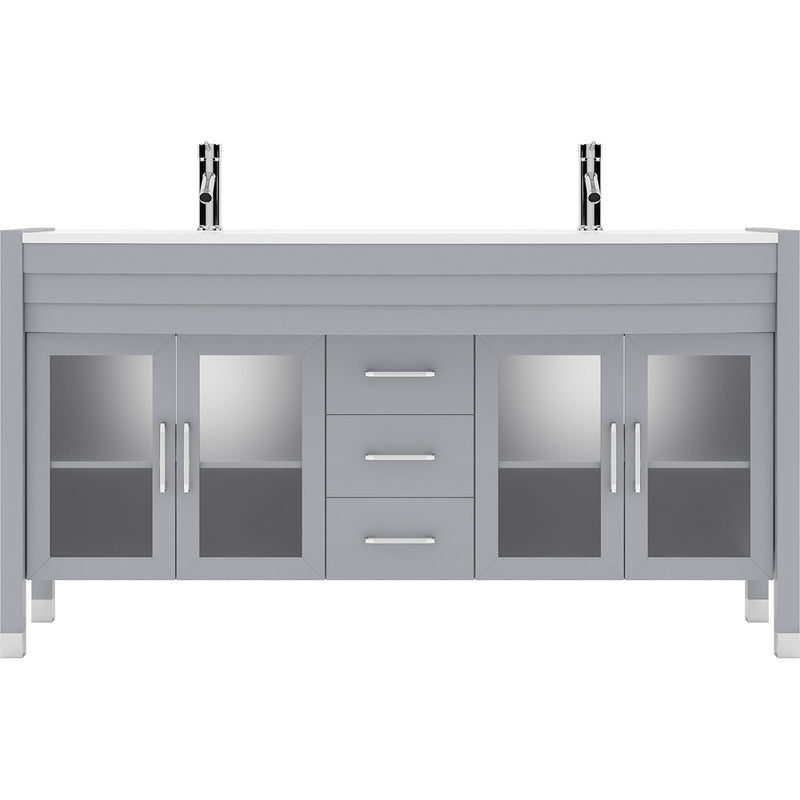 Modern Fittings Ava 63" Double Bath Vanity with Engineered Stone Top and Round Sinks