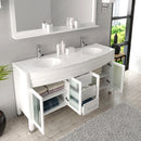 Modern Fittings Ava 63" Double Bath Vanity with Engineered Stone Top and Round Sinks Faucets