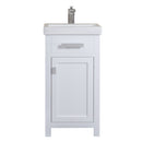 Water Creation 18" Pure White MDF Single Bowl Ceramics Top Vanity with Single Door From The MIA Collection MI18CR01PW-000000000