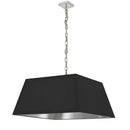 Dainolite 1 Light Large Polished Chrome Milano Pendant Black and Silver Shade MIL-L-PC-697