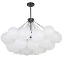 Dainolite 8 Light Halogen Chandelier Matte Black with Frosted Glass MLS-358C-MB-FR