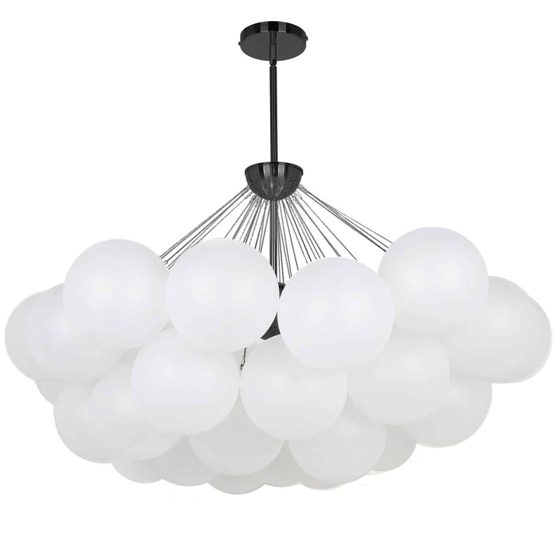 Dainolite 8 Light Halogen Chandelier Matte Black with Frosted Glass MLS-358C-MB-FR