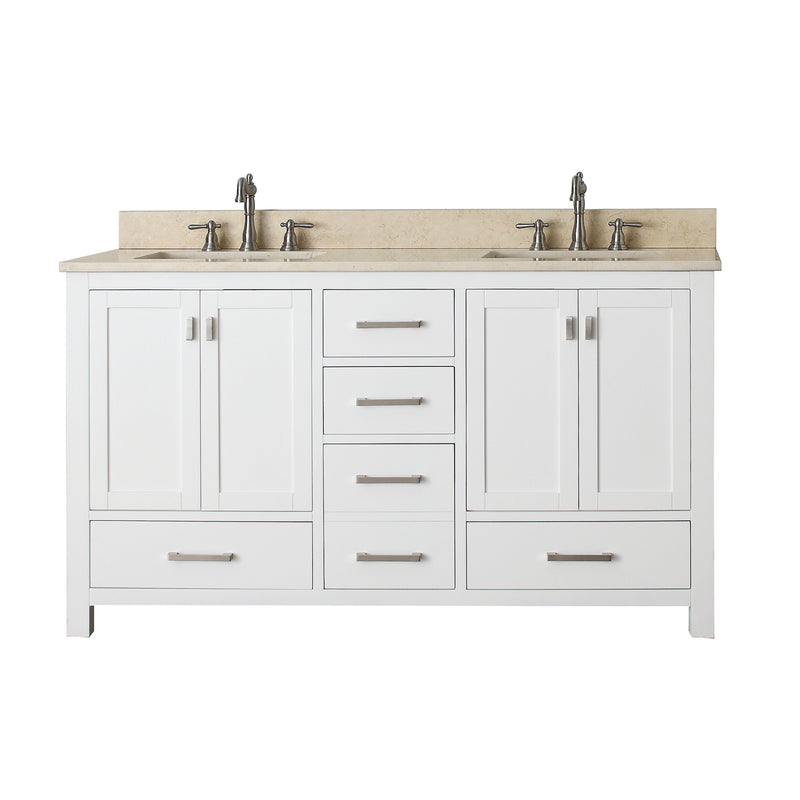 Avanity Modero 61 inch Double Vanity Combo MODERO-VS60-WT-B