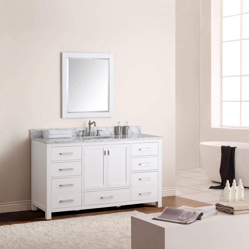 Avanity Modero 61 inch Single Vanity Combo MODERO-VS60-WT-A-C