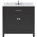 Modern Fittings Caroline 36" Single Bath Vanity with Calacatta Quartz Top and Round Sink