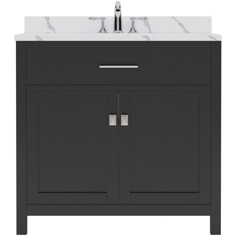 Modern Fittings Caroline 36" Single Bath Vanity with Calacatta Quartz Top and Round Sink