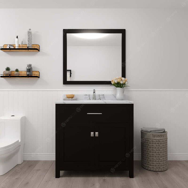 Modern Fittings Caroline 36" Single Bath Vanity with Calacatta Quartz Top and Round Sink Faucet