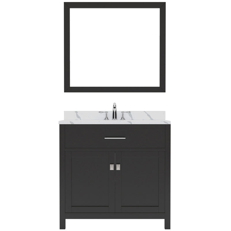 Modern Fittings Caroline 36" Single Bath Vanity with Calacatta Quartz Top and Round Sink