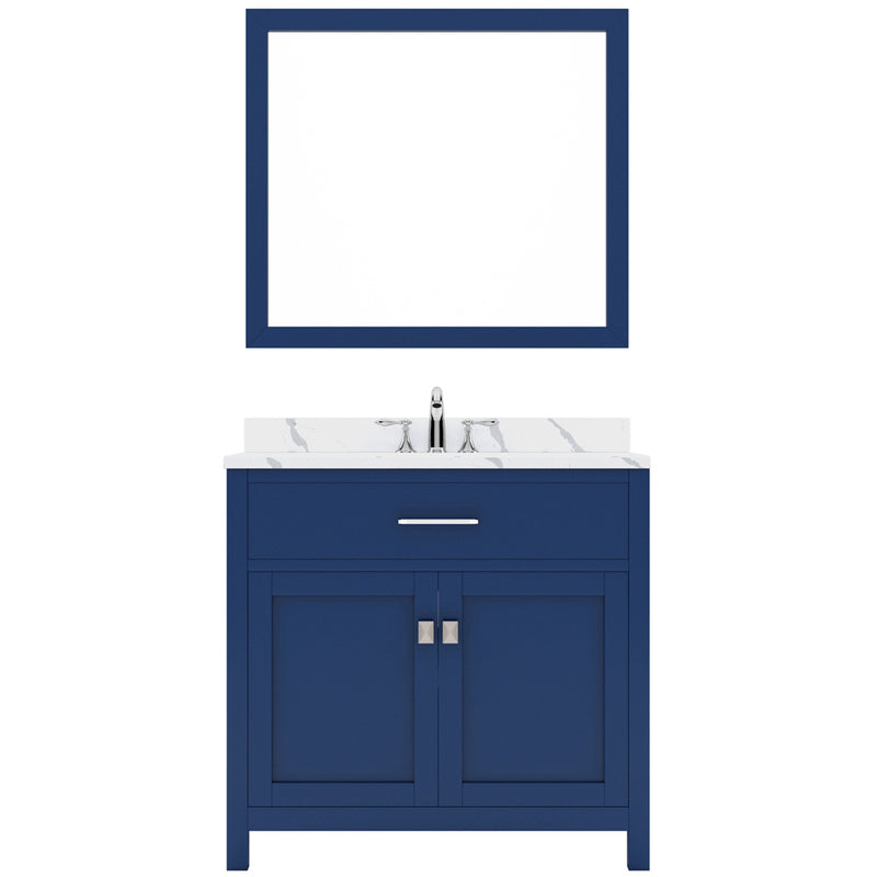 Modern Fittings Caroline 36" Single Bath Vanity with Calacatta Quartz Top and Round Sink