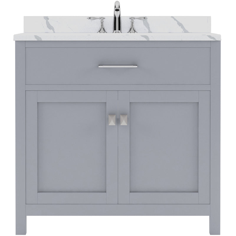 Modern Fittings Caroline 36" Single Bath Vanity with Calacatta Quartz Top and Round Sink