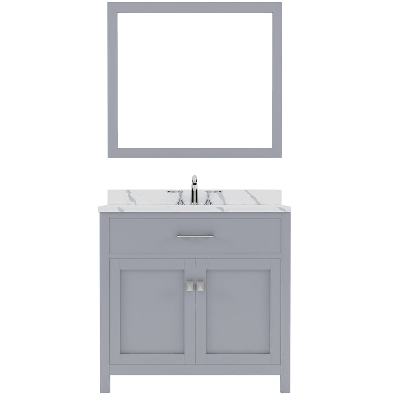 Modern Fittings Caroline 36" Single Bath Vanity with Calacatta Quartz Top and Round Sink Faucet