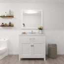 Modern Fittings Caroline 36" Single Bath Vanity with Calacatta Quartz Top and Round Sink