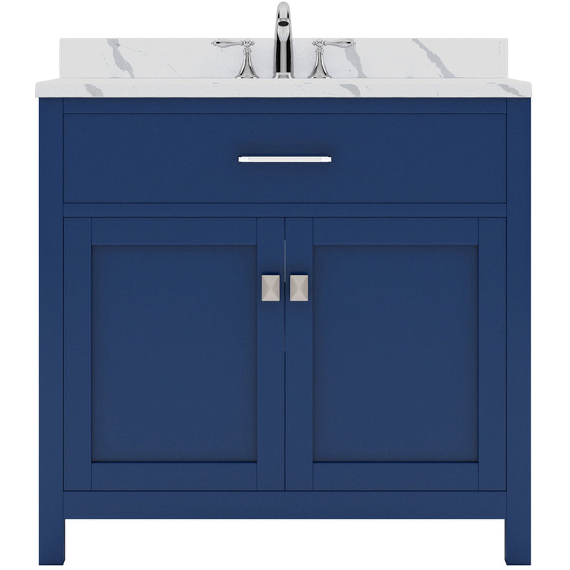 Modern Fittings Caroline 36" Single Bath Vanity with Calacatta Quartz Top and Square Sink