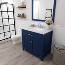 Modern Fittings Caroline 36" Single Bath Vanity with Calacatta Quartz Top and Square Sink Faucet