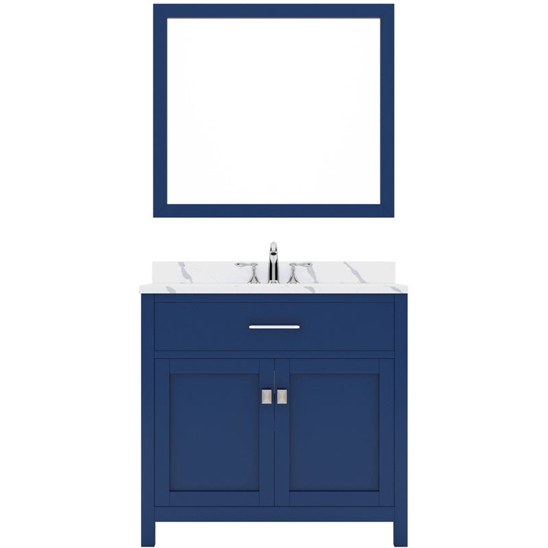 Modern Fittings Caroline 36" Single Bath Vanity with Calacatta Quartz Top and Square Sink Faucet