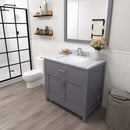 Modern Fittings Caroline 36" Single Bath Vanity with Calacatta Quartz Top and Square Sink Faucet