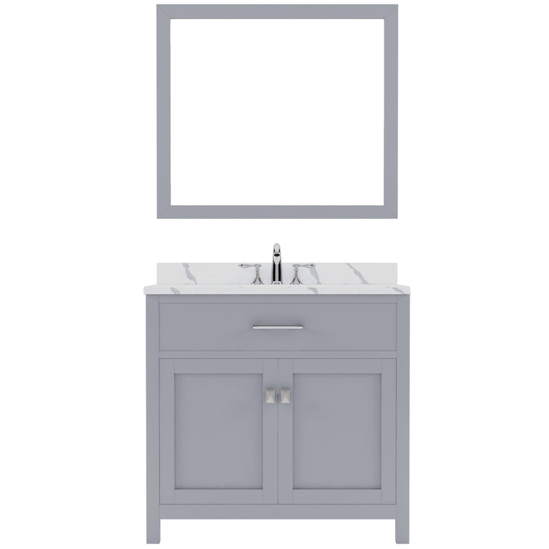 Modern Fittings Caroline 36" Single Bath Vanity with Calacatta Quartz Top and Square Sink