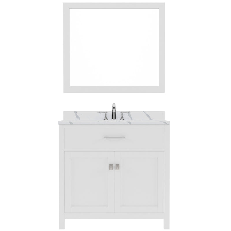 Modern Fittings Caroline 36" Single Bath Vanity with Calacatta Quartz Top and Square Sink Faucet