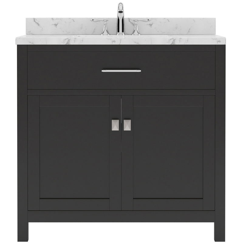 Modern Fittings Caroline 36" Single Bath Vanity with Cultured Marble Quartz Top and Round Sink