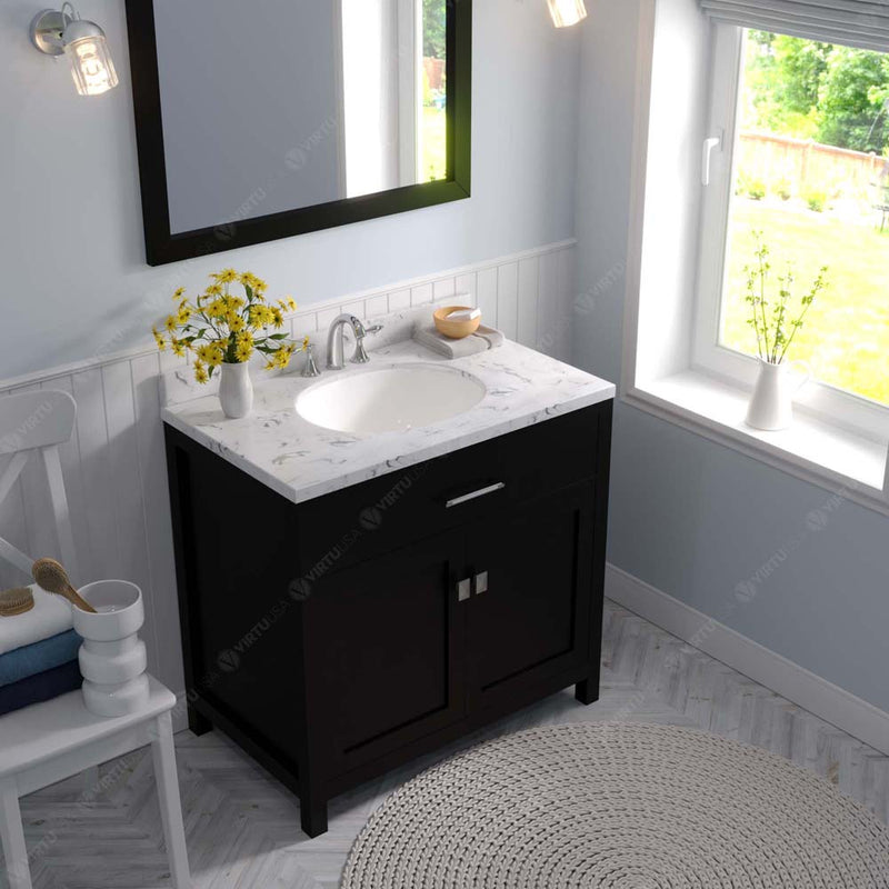 Modern Fittings Caroline 36" Single Bath Vanity with Cultured Marble Quartz Top and Round Sink