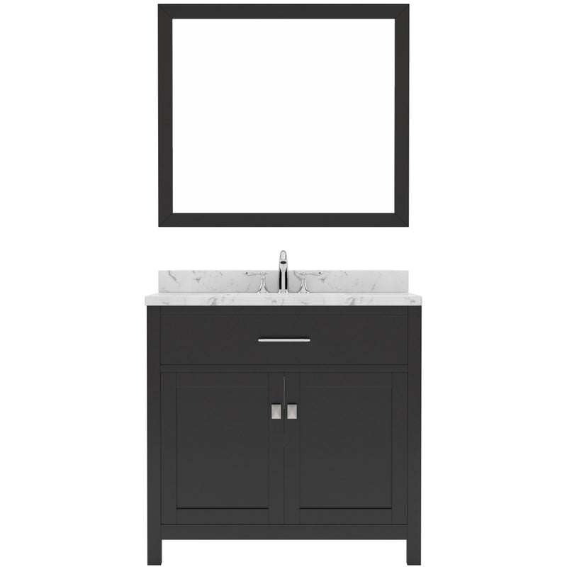 Modern Fittings Caroline 36" Single Bath Vanity with Cultured Marble Quartz Top and Round Sink Faucet