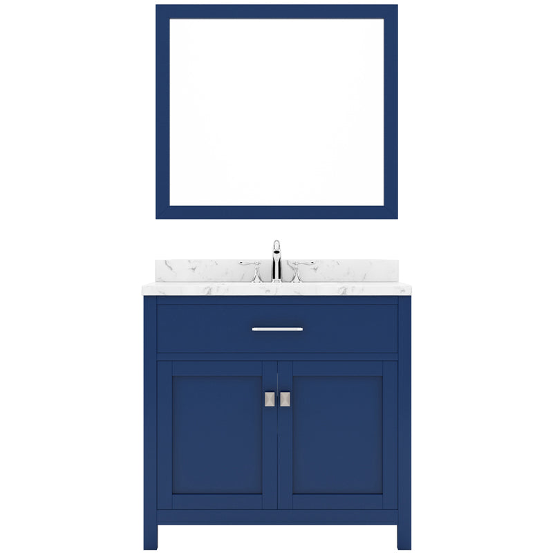 Modern Fittings Caroline 36" Single Bath Vanity with Cultured Marble Quartz Top and Round Sink Faucet