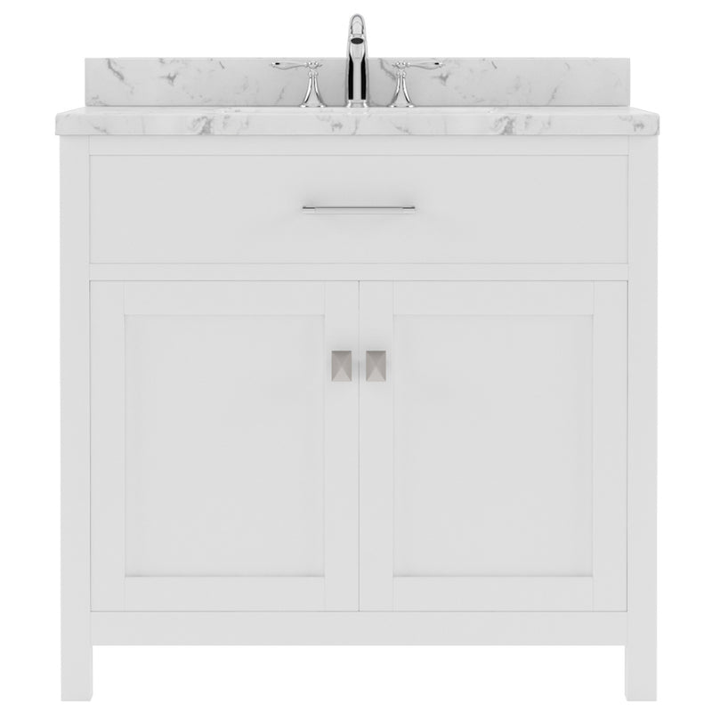 Modern Fittings Caroline 36" Single Bath Vanity with Cultured Marble Quartz Top and Round Sink