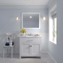 Modern Fittings Caroline 36" Single Bath Vanity with Cultured Marble Quartz Top and Round Sink