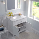 Modern Fittings Caroline 36" Single Bath Vanity with Cultured Marble Quartz Top and Round Sink