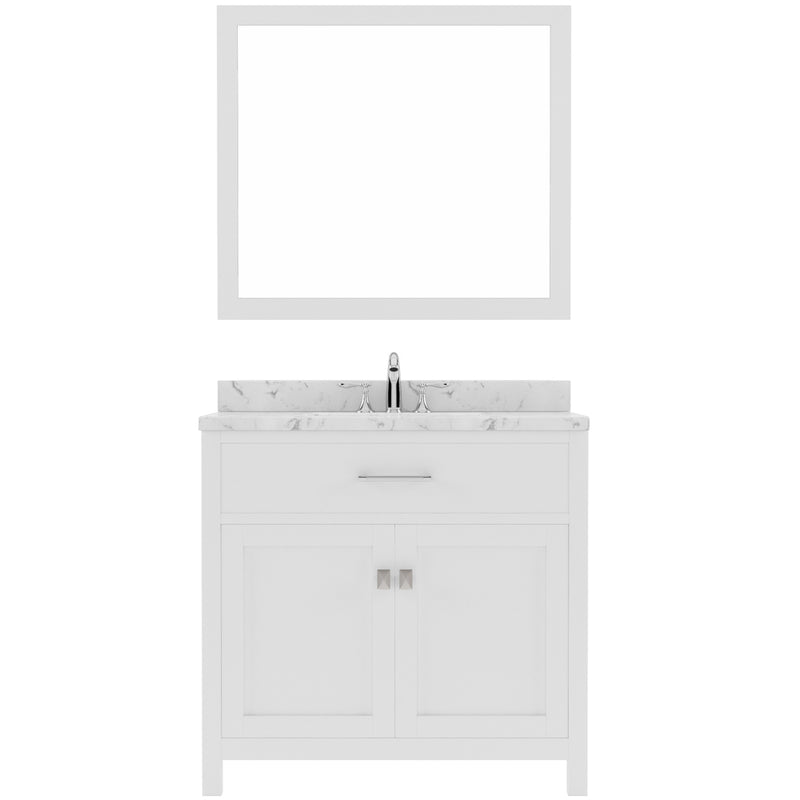 Modern Fittings Caroline 36" Single Bath Vanity with Cultured Marble Quartz Top and Round Sink