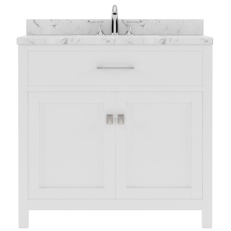 Modern Fittings Caroline 36" Single Bath Vanity with Cultured Marble Quartz Top and Square Sink