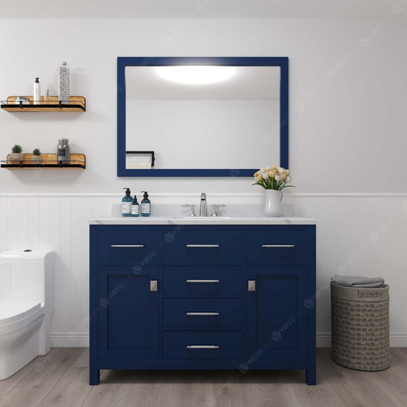 Modern Fittings Caroline 48" Single Bath Vanity with Calacatta Quartz Top and Round Sink