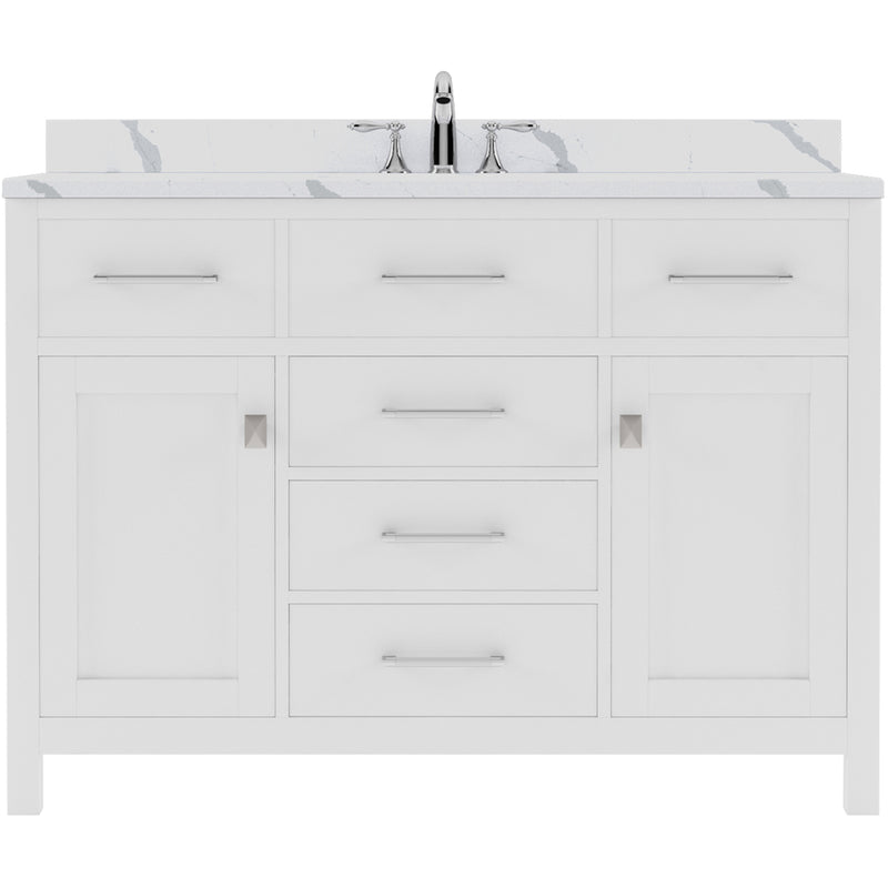 Modern Fittings Caroline 48" Single Bath Vanity with Calacatta Quartz Top and Round Sink