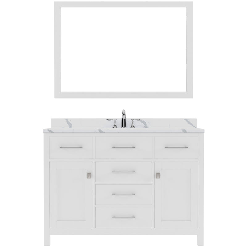 Modern Fittings Caroline 48" Single Bath Vanity with Calacatta Quartz Top and Round Sink Faucet