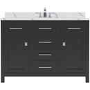 Modern Fittings Caroline 48" Single Bath Vanity with Calacatta Quartz Top and Square Sink